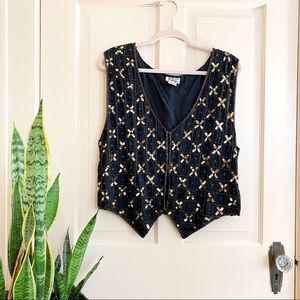 Embellished Gold Vest